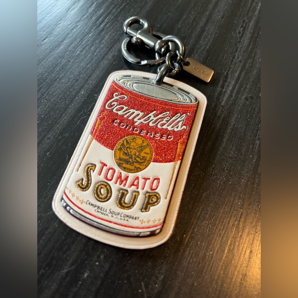 COACH Limited Edition Campbell Soup 2018 LeatherBag Charm/Key Fob New